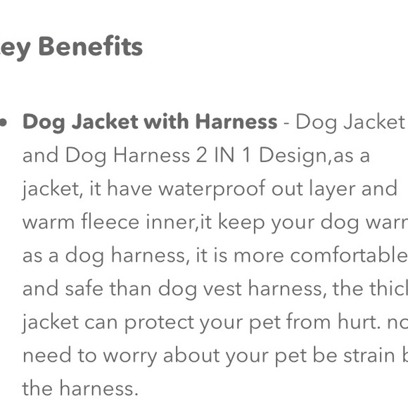 PawRoll dog puffer vest jacket, Large blue water resistant harness lined - Picture 7 of 13